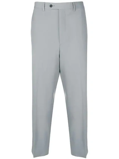 Prada Cropped Tailored Trousers In Grey