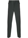 Prada Checked Slim Fit Trousers In Grey