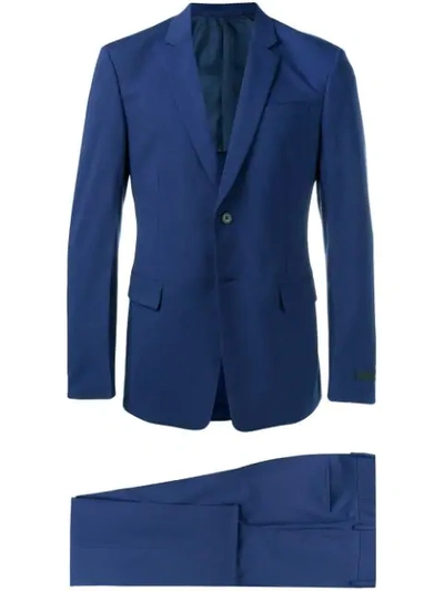 Prada Single-breasted Suit In Blue