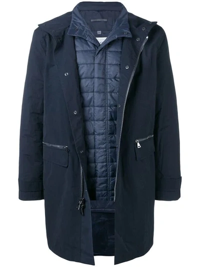 John Varvatos Padded Interior Coat In Blue