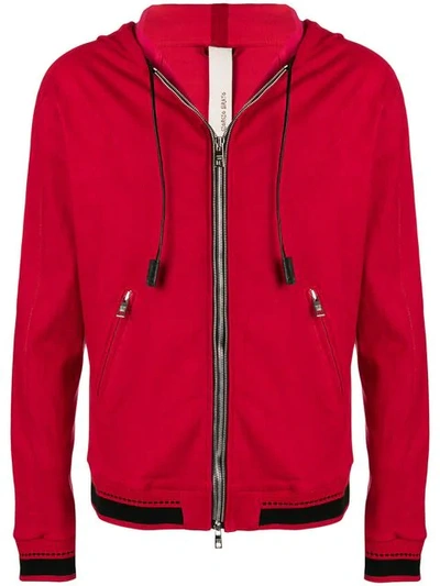 Giorgio Brato Hooded Zipped Jacket In Red