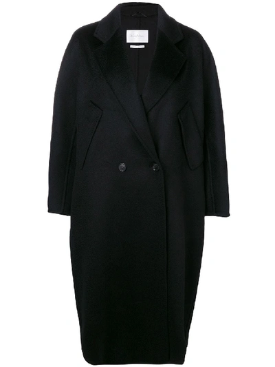 Max Mara Brushed-cashmere Coat In Black