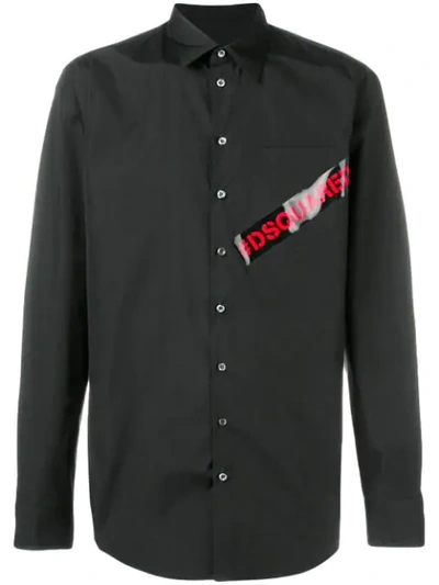 Dsquared2 Logo Print Shirt In Black