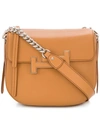 Tod's Double T Shoulder Bag In Brown