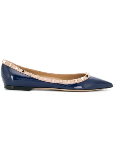 Valentino Garavani Rockstud Ballerinas In Blue