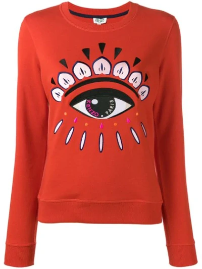 Kenzo Eye Embroidered Sweatshirt In Red
