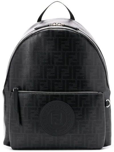 Fendi Double F Logo Backpack In Black