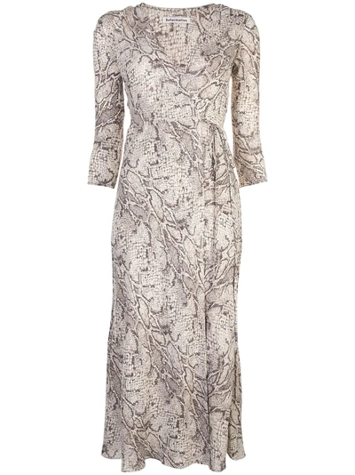 Reformation Jaz Python-print Dress Neutrals ModeSens