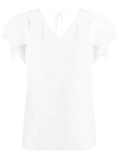 Roberto Cavalli Layered Sleeve Blouse In White