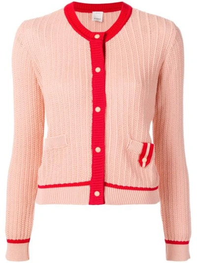 Pinko Contrast Trim Cardigan In Pink