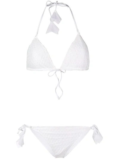 Missoni Crocheted String Bikini Set In White