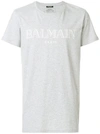 Balmain T-shirt Mit Logo-print In Grigio Bianco