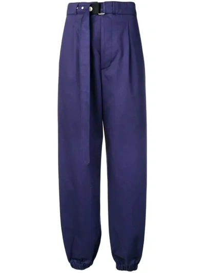Golden Goose Lucy High-rise Cotton Trousers In Blue