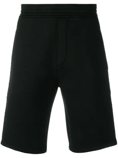 Neil Barrett Fringed Stripe Shorts In Black