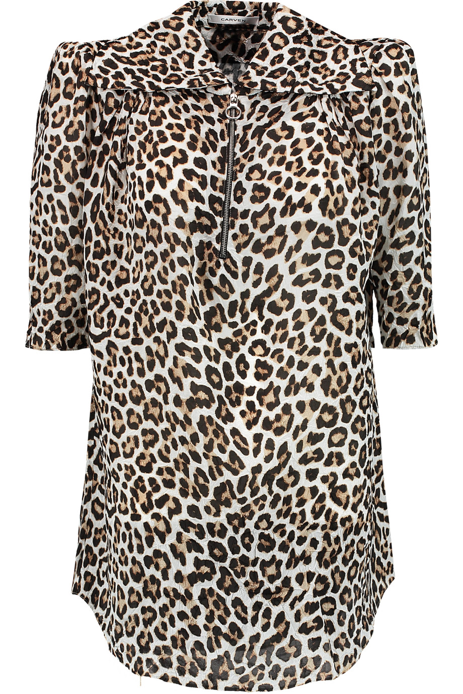 Carven Leopard-print Crinkled-voile Top | ModeSens