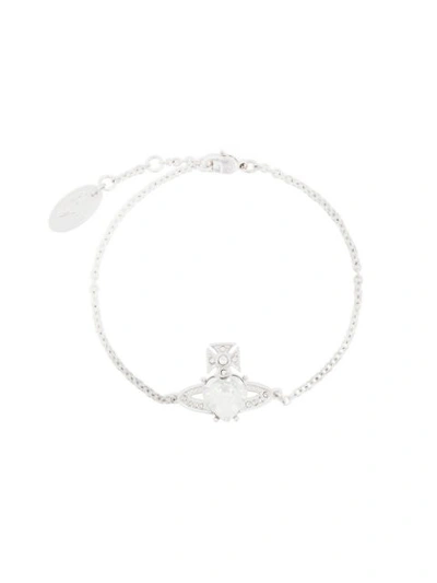 Vivienne Westwood Crystal-orb Chain Bracelet In Silver