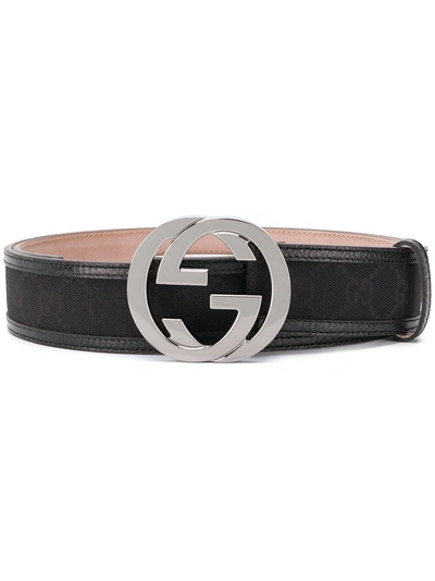 Gucci Jacquard Gg Knit Belt - Blue In Blue