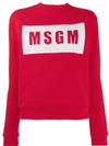 Msgm Logo Sweatshirt In Red