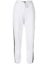 Msgm Contrast Stripe Track Pants In White