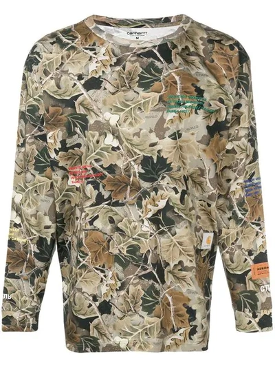 Heron Preston X Carhartt Wip Leaf Print Top In Green