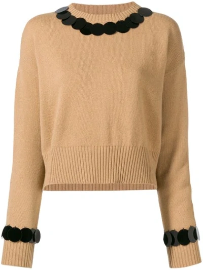 Marni Disc Embellished Jumper In Neutrals