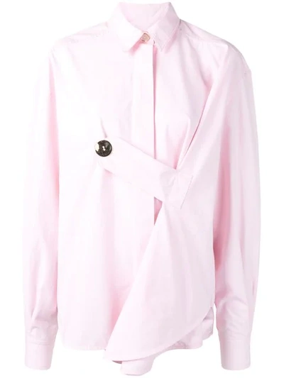 Walk Of Shame Button Detail Shirt In Pink