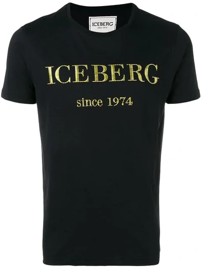Iceberg Embroidered Logo T-shirt In Black