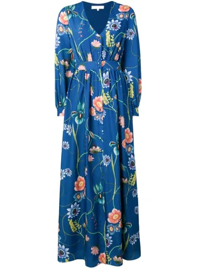 Borgo De Nor Floral Shirt Dress In Blue