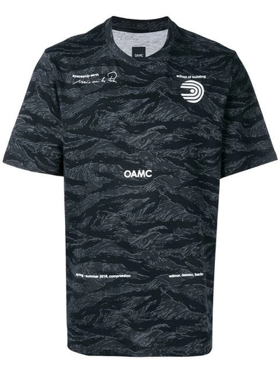 Oamc Logo Wave Print T-shirt In Multicolor
