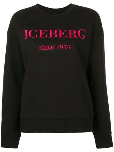 Iceberg Embroidered Logo Sweatshirt In Black