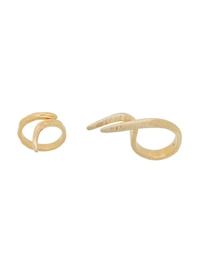 Givenchy Claw Ring Set In Gold