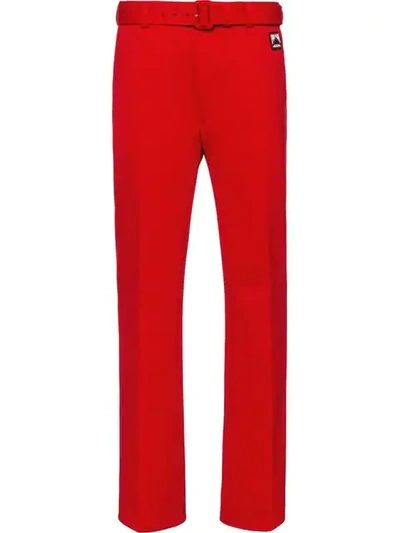 Prada Technical Jersey Trousers In Red