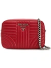 Prada Quilted-effect Shoulder Bag In Red