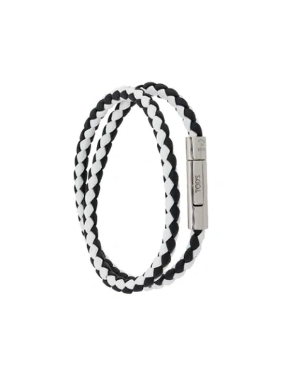 Tod's Mycolors Bracelet In Black And White Leather