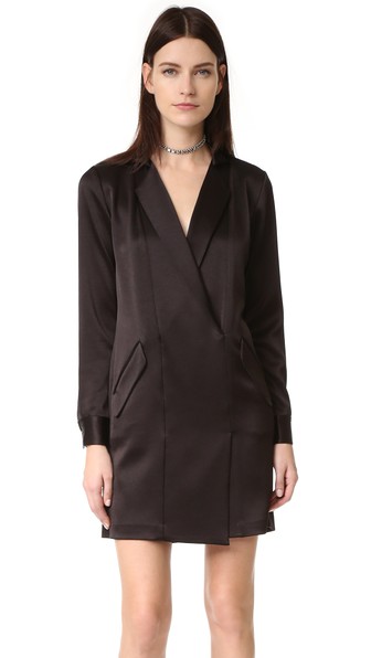 halston heritage tuxedo dress