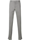 Prada Brushed Stripes Tailored Trousers In Grey