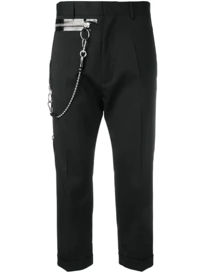 Dsquared2 Chain Detail Cropped Trousers In Black
