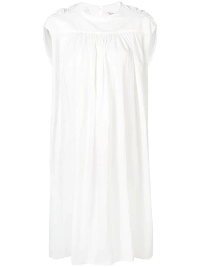 Atlantique Ascoli Pleated Drape Dress In White