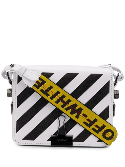 Off-white Diagonal Stripe Crossbody Bag In White