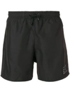 Ea7 Logo Print Swim Shorts In Black