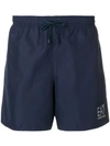 Ea7 Logo-patch Swimming Trunks In Blue