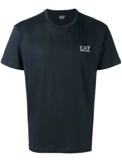 Ea7 Logo Print T In Blue