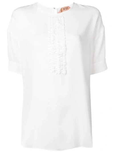 N°21 Ruffle Panel T-shirt In White