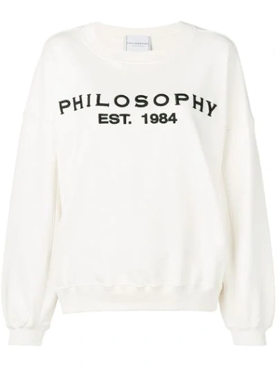 Philosophy Di Lorenzo Serafini Dropped Shoulder Logo Sweatshirt In Neutrals