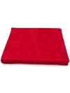 Alexander Mcqueen Skull-embroidered Beach Towel In Red