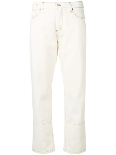 Marni Contrast Stitched Panel Jeans In White