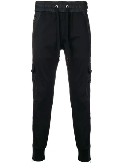 Dolce & Gabbana Patch Jogging Trousers In Black