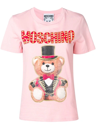 Moschino Circus Teddy T-shirt In Pink