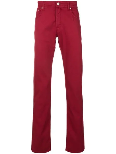 Jacob Cohen Slim Fit Trousers In Red
