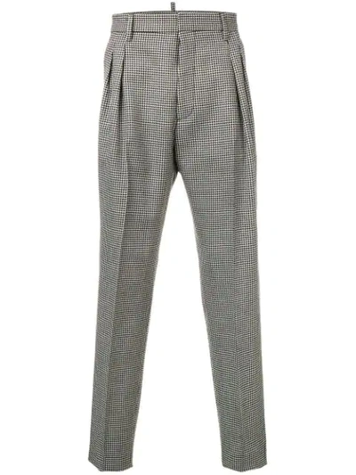 Dsquared2 Houndstooth Trousers In White